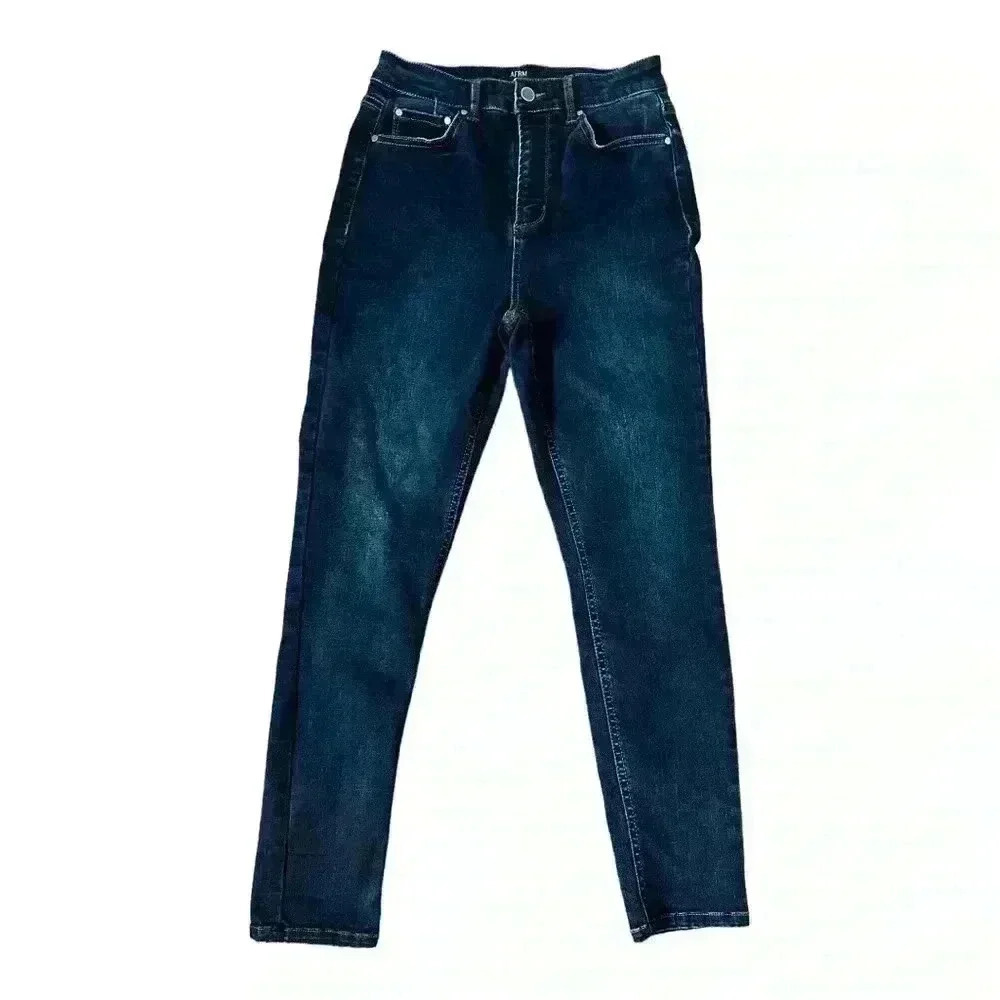 AFRM Richards High Rise Skinny Jeans In Indigo Dark Wash Size 27 - Picture 3 of 6